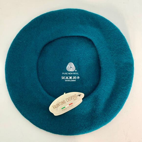 NWT Teal Wool Beret Made in Italy - Picture 5 of 6